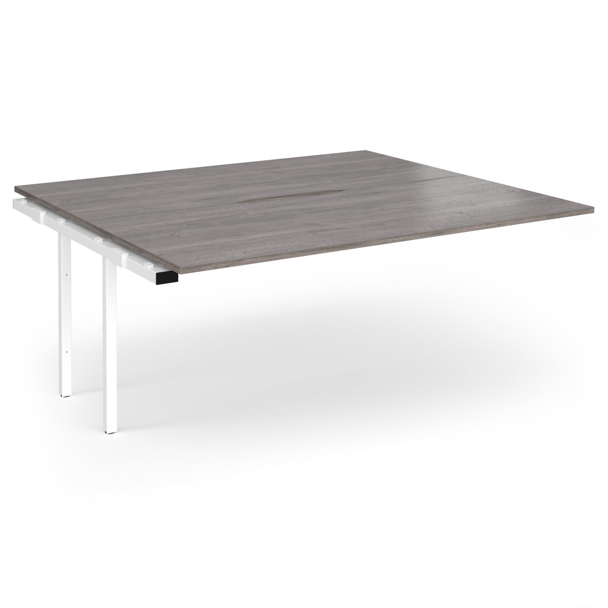 Connex Angled 1800 x 1600 x 725mm Back to Back Add On Bay - White Frame / Grey Oak Top - view 1
