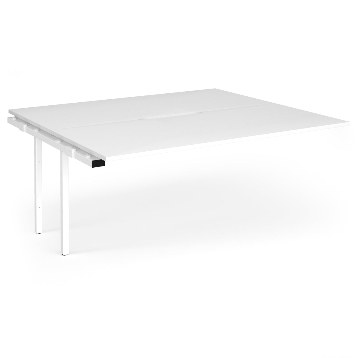 Connex Angled 1800 x 1600 x 725mm Back to Back Add On Bay - White Frame / White Top - view 1