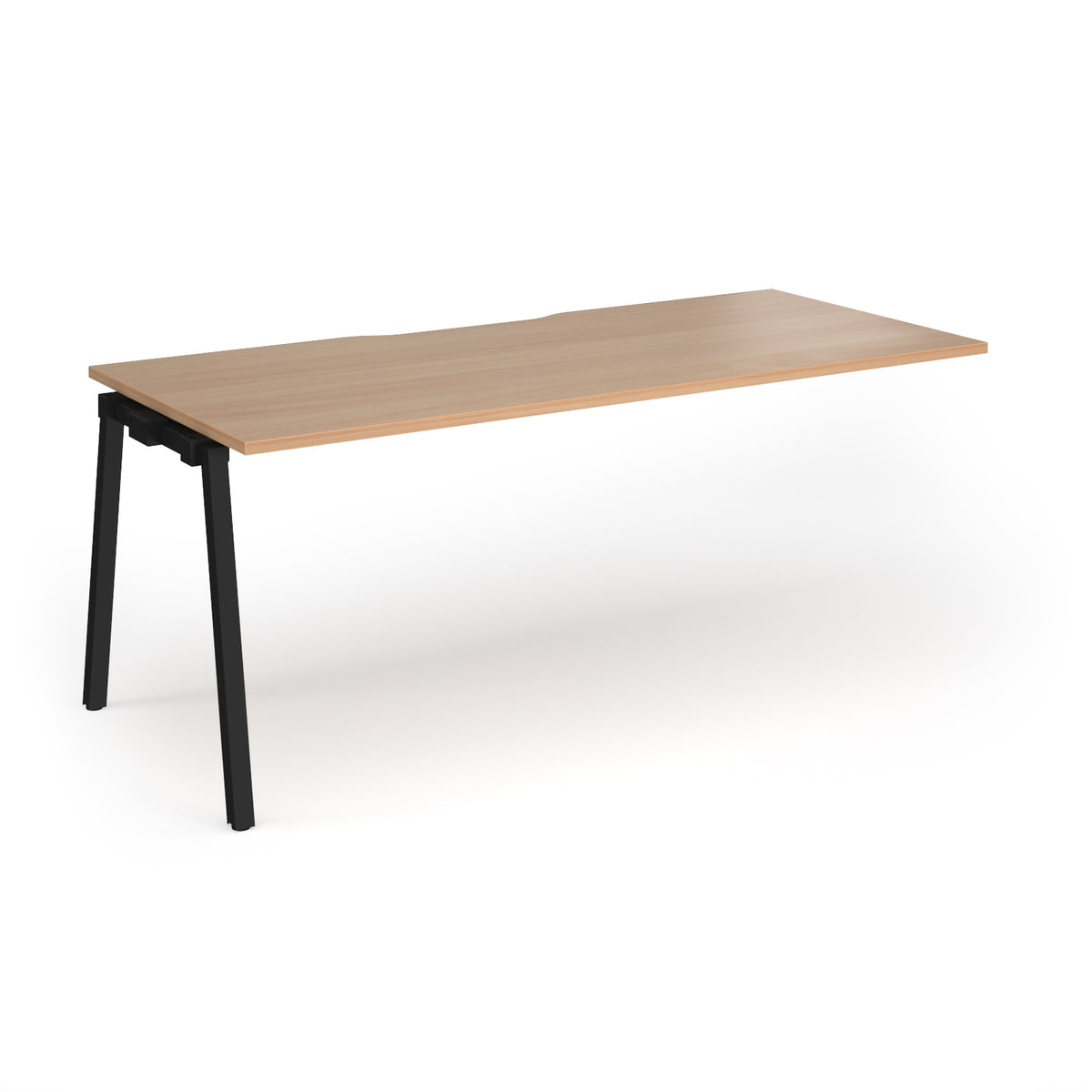 Connex Angled 1800 x 800 x 725mm Single Add On Bay - Black Frame / Beech Top - view 1