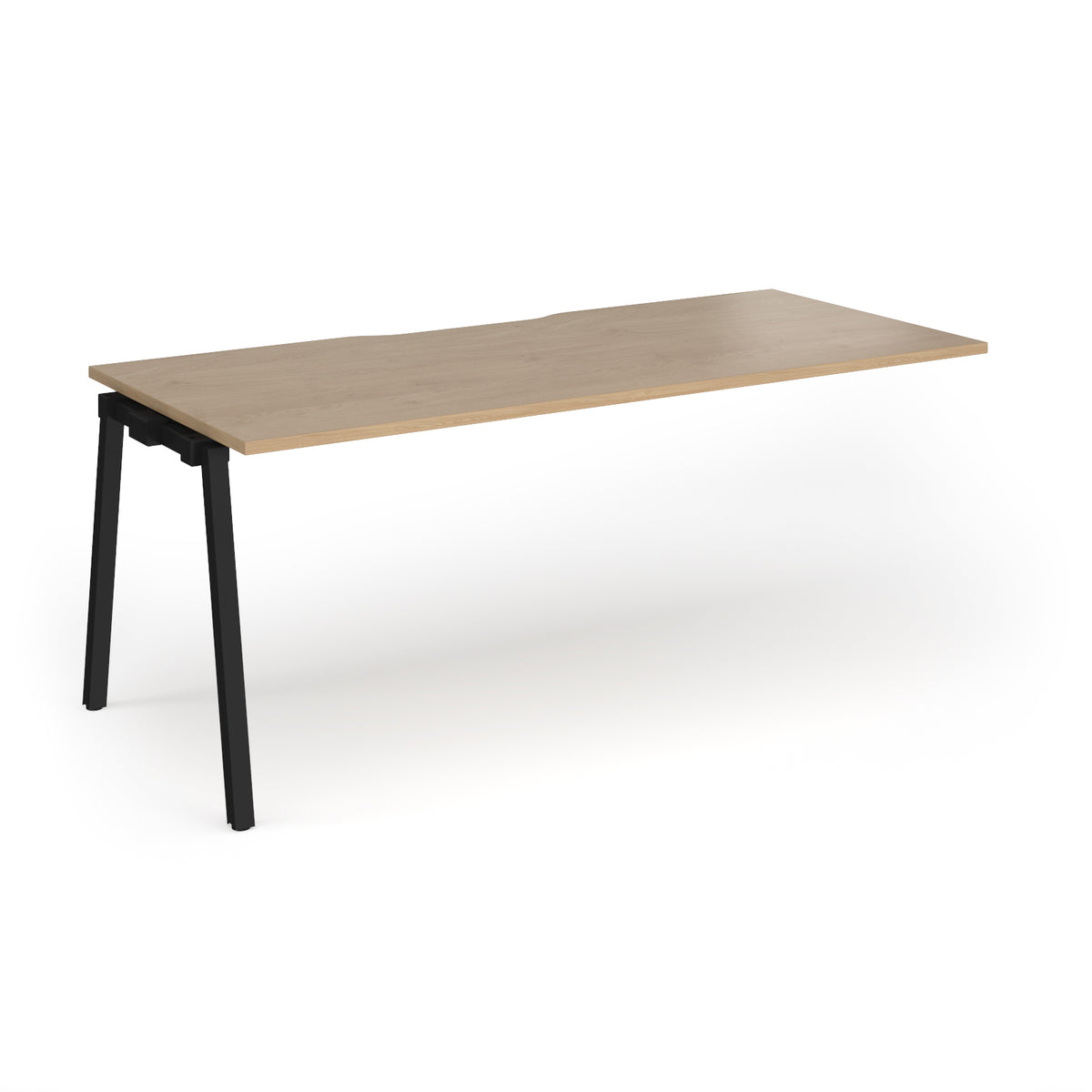 Connex Angled 1800 x 800 x 725mm Single Add On Bay - Black Frame / Kendal Oak Top - view 1