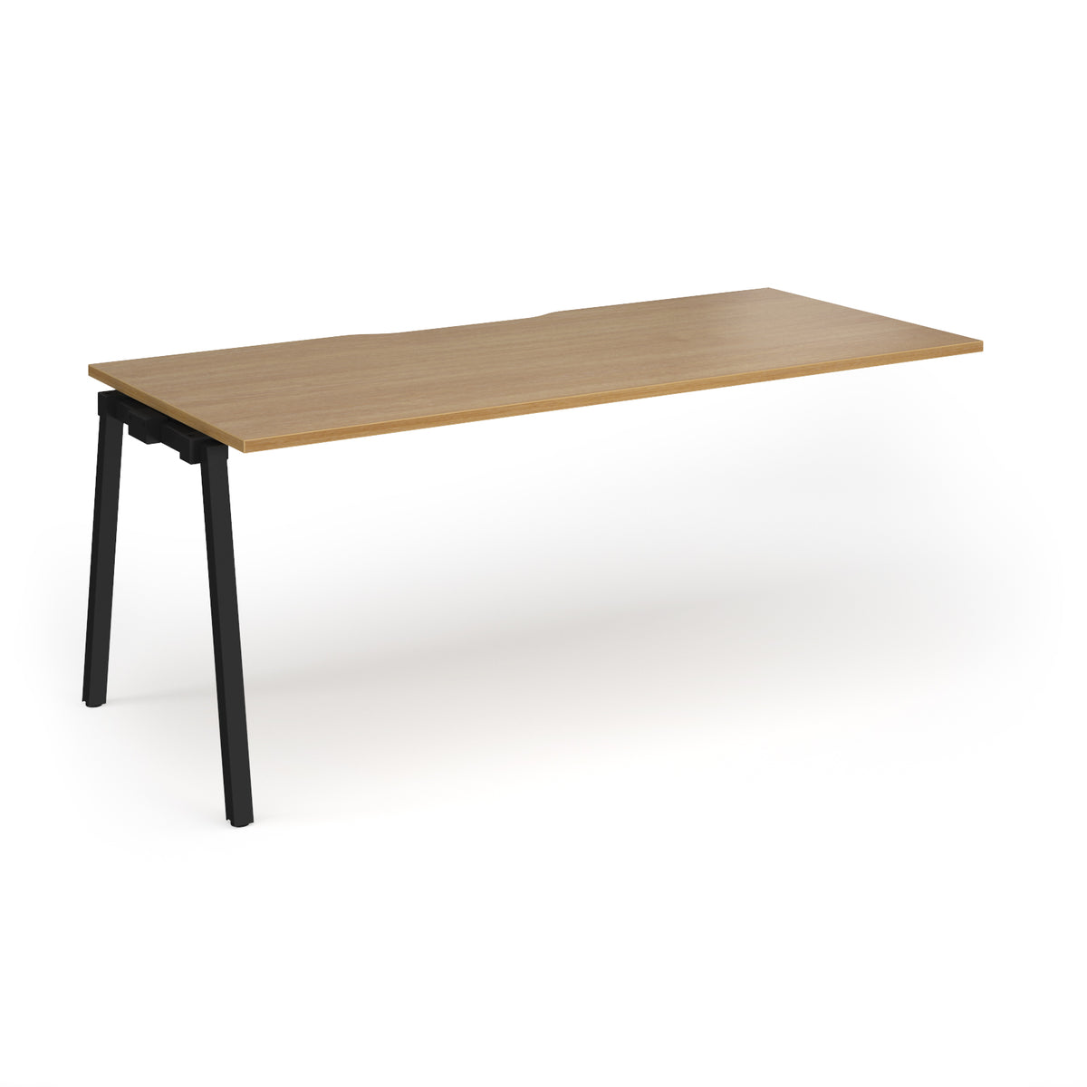 Connex Angled 1800 x 800 x 725mm Single Add On Bay - Black Frame / Oak Top - view 1