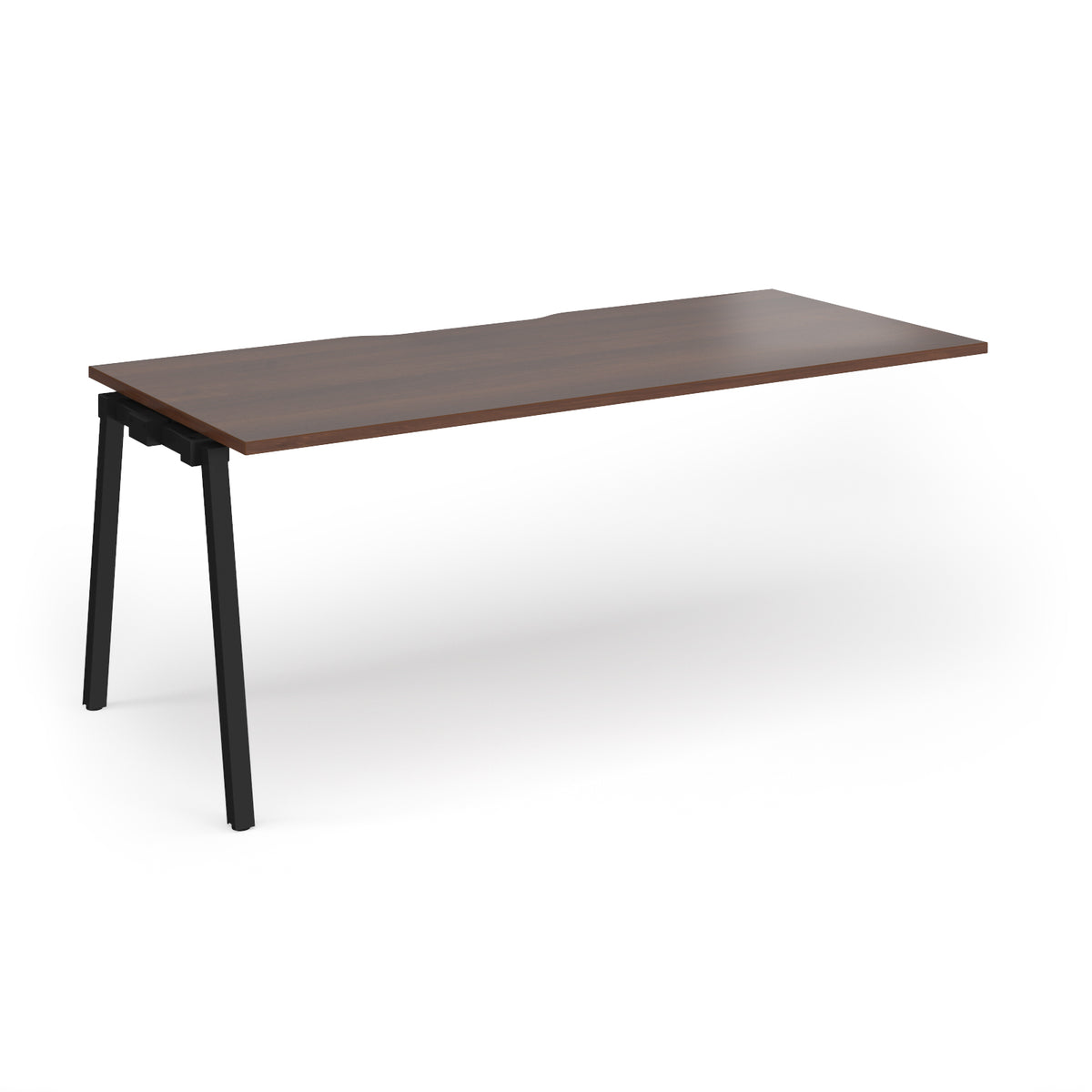 Connex Angled 1800 x 800 x 725mm Single Add On Bay - Black Frame / Walnut Top - view 1