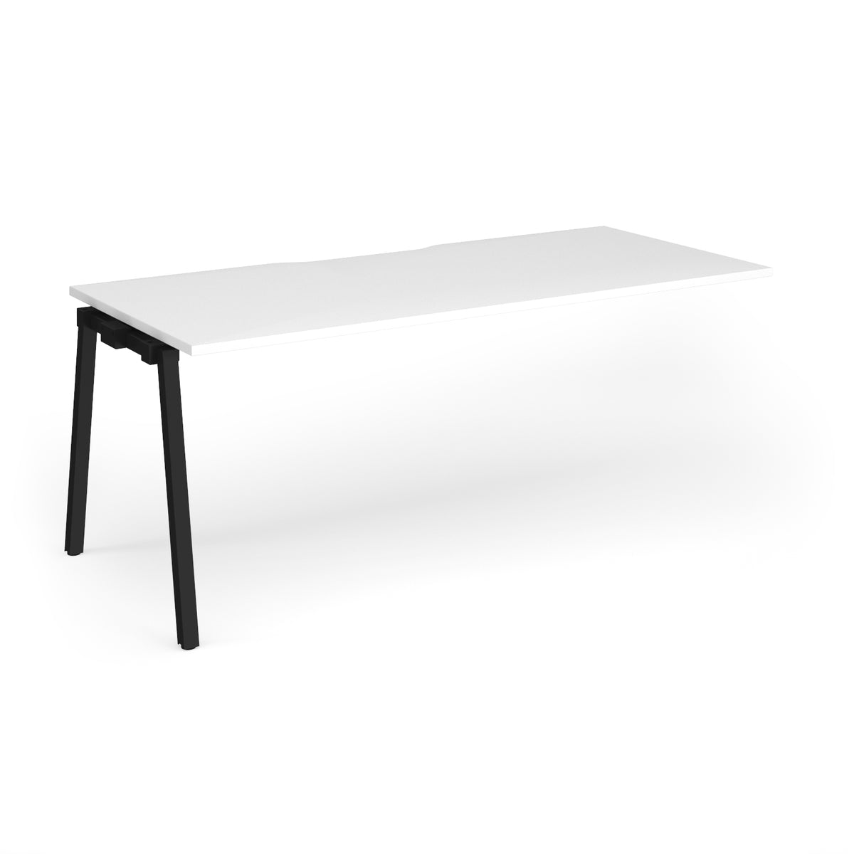 Connex Angled 1800 x 800 x 725mm Single Add On Bay - Black Frame / White Top - view 1