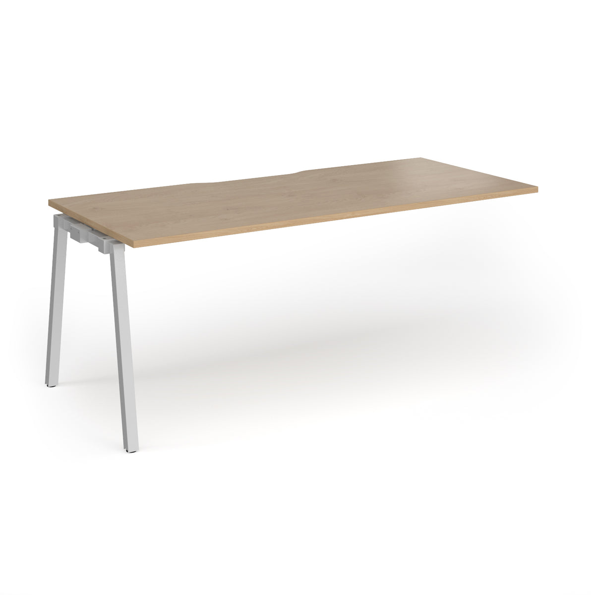 Connex Angled 1800 x 800 x 725mm Single Add On Bay - Silver Frame / Kendal Oak Top - view 1