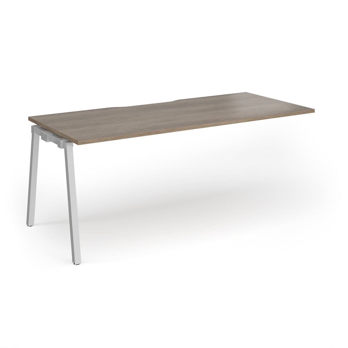 Connex Angled 1800 x 800 x 725mm Single Add On Bay - Silver Frame / Nebraska Oak Top - view 1
