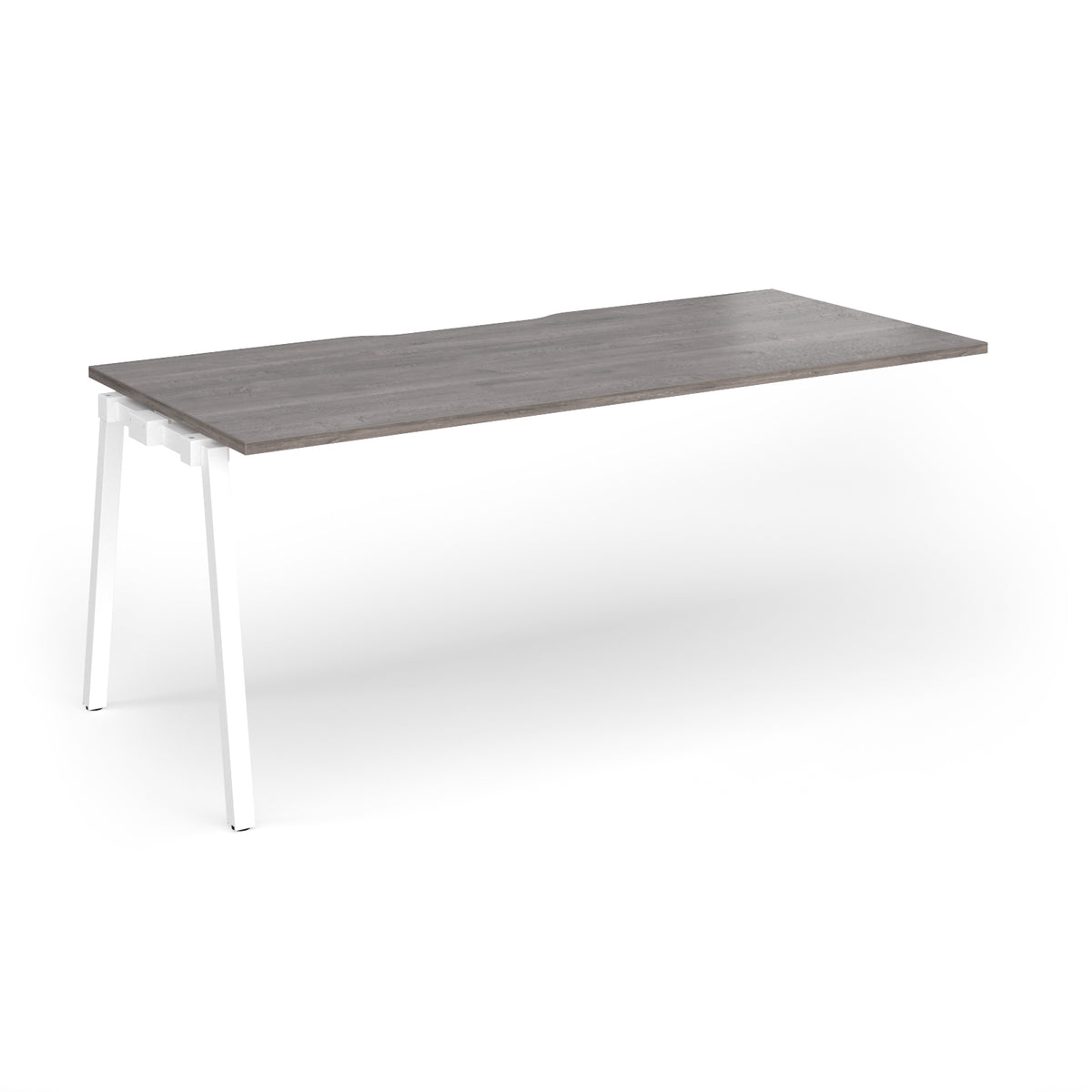 Connex Angled 1800 x 800 x 725mm Single Add On Bay - White Frame / Grey Oak Top - view 1