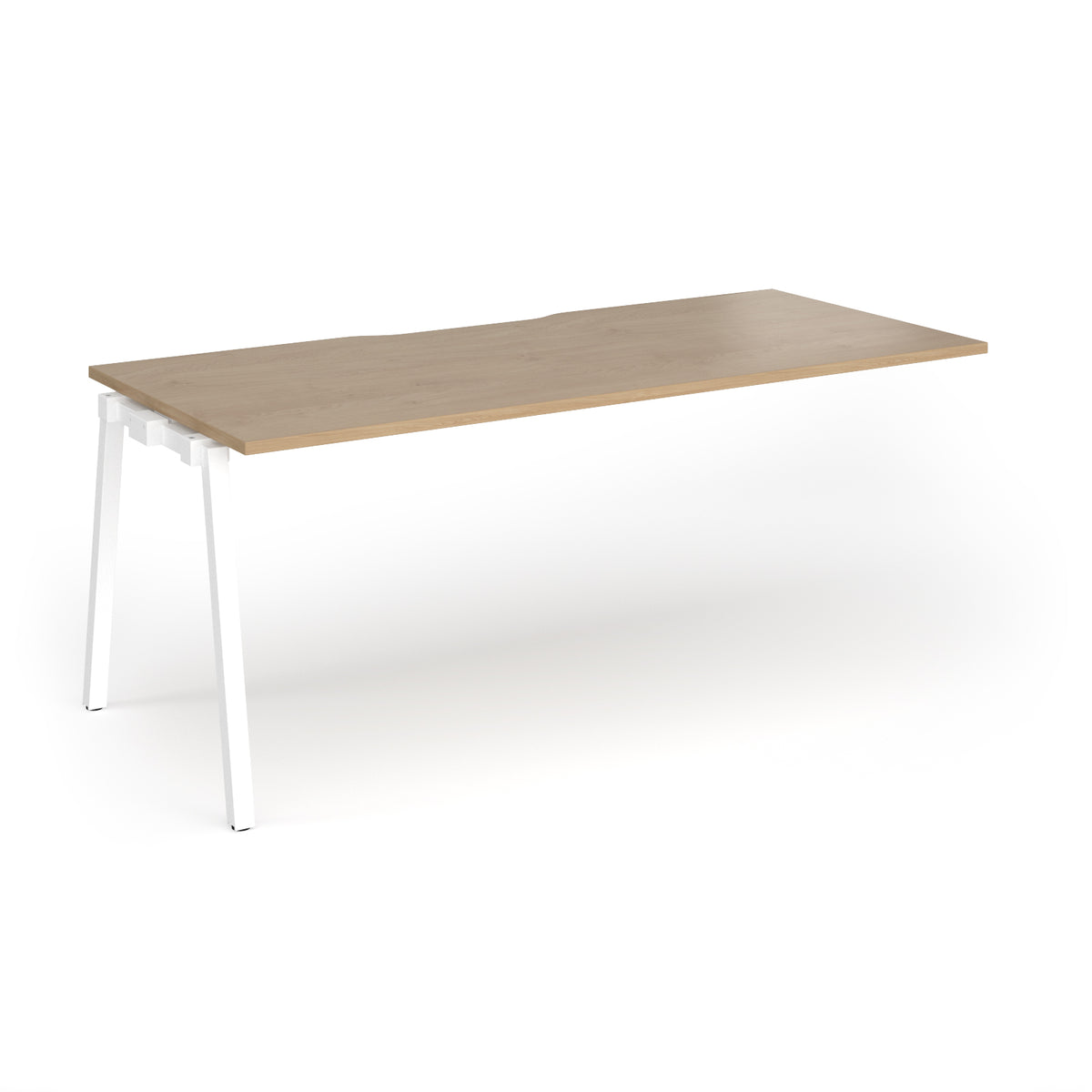 Connex Angled 1800 x 800 x 725mm Single Add On Bay - White Frame / Kendal Oak Top - view 1