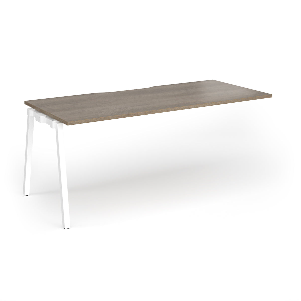 Connex Angled 1800 x 800 x 725mm Single Add On Bay - White Frame / Nebraska Oak Top - view 1