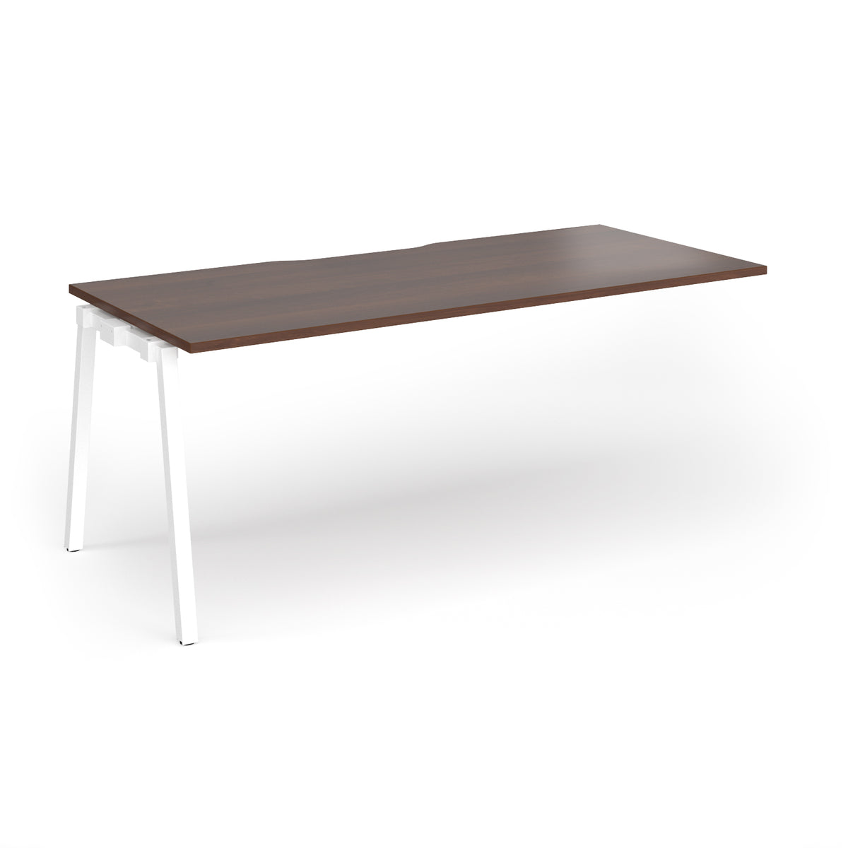 Connex Angled 1800 x 800 x 725mm Single Add On Bay - White Frame / Walnut Top - view 1