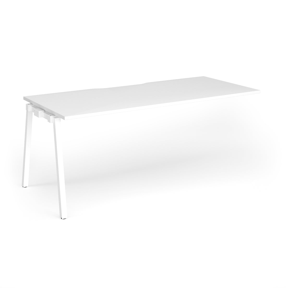 Connex Angled 1800 x 800 x 725mm Single Add On Bay - White Frame / White Top - view 1