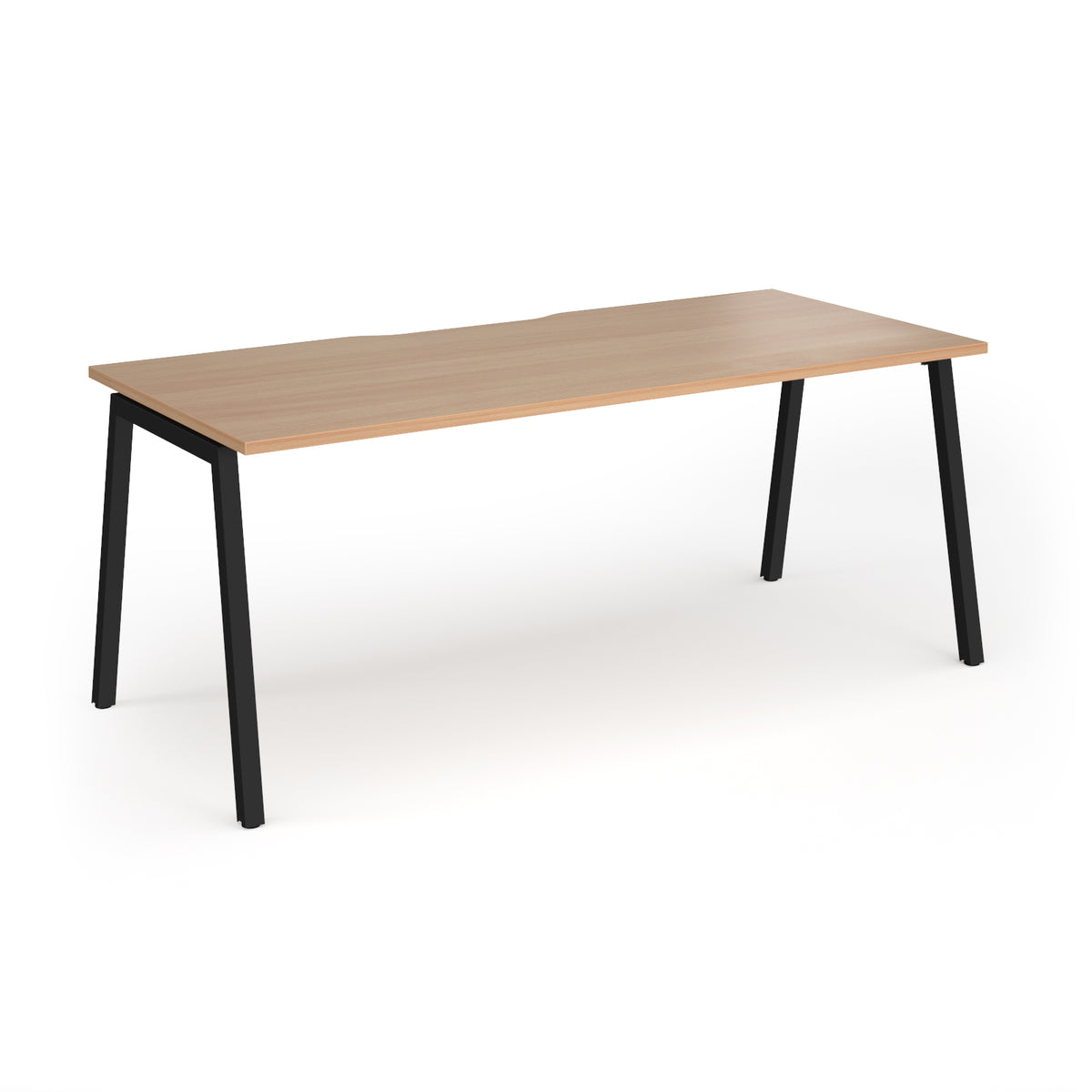 Connex Angled 1800 x 800 x 725mm Single Desk - Black Frame / Beech Top - view 1