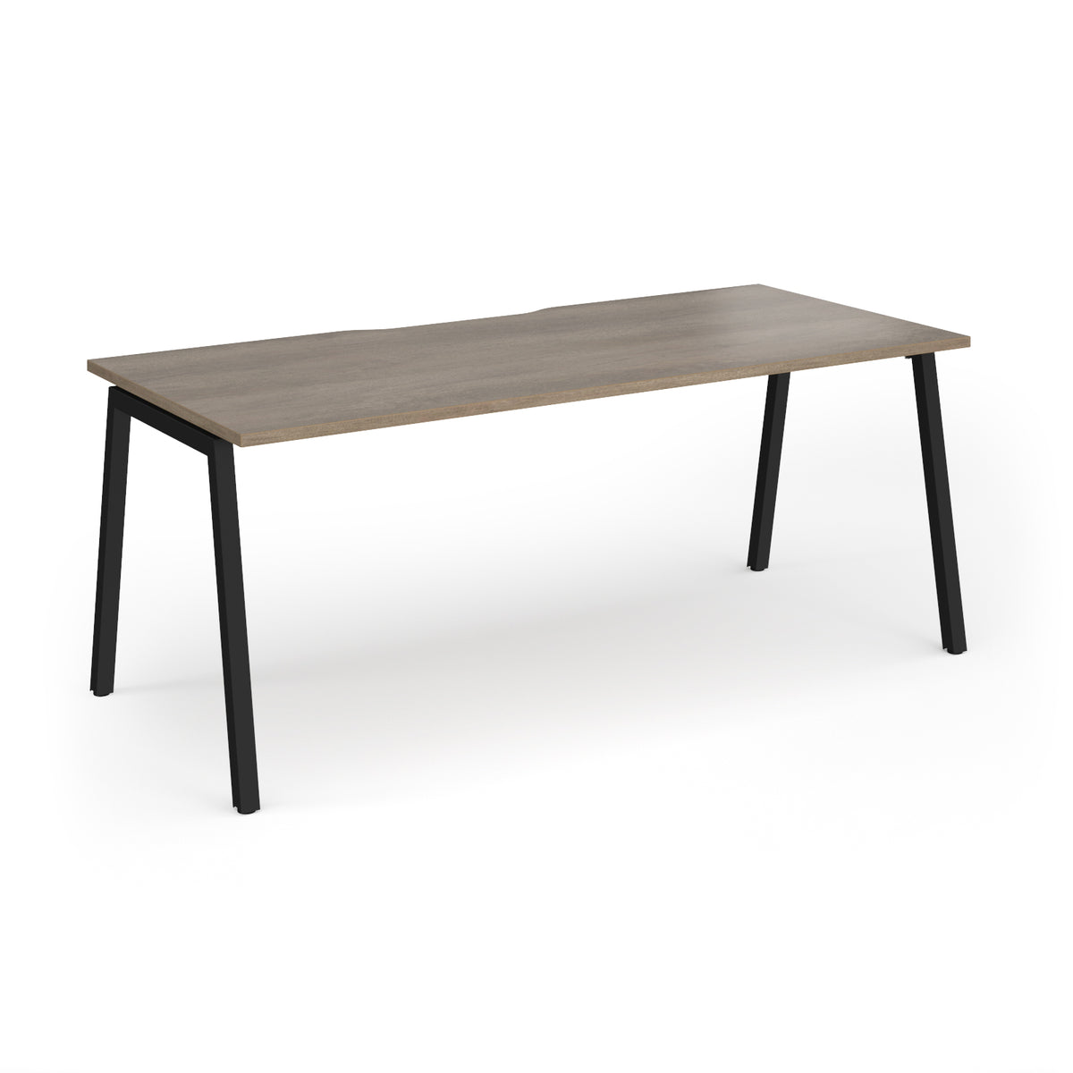 Connex Angled 1800 x 800 x 725mm Single Desk - Black Frame / Nebraska Oak Top - view 1
