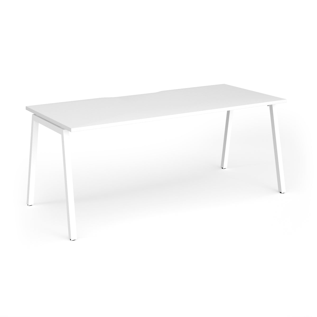 Connex Angled 1800 x 800 x 725mm Single Desk - White Frame / White Top - view 1