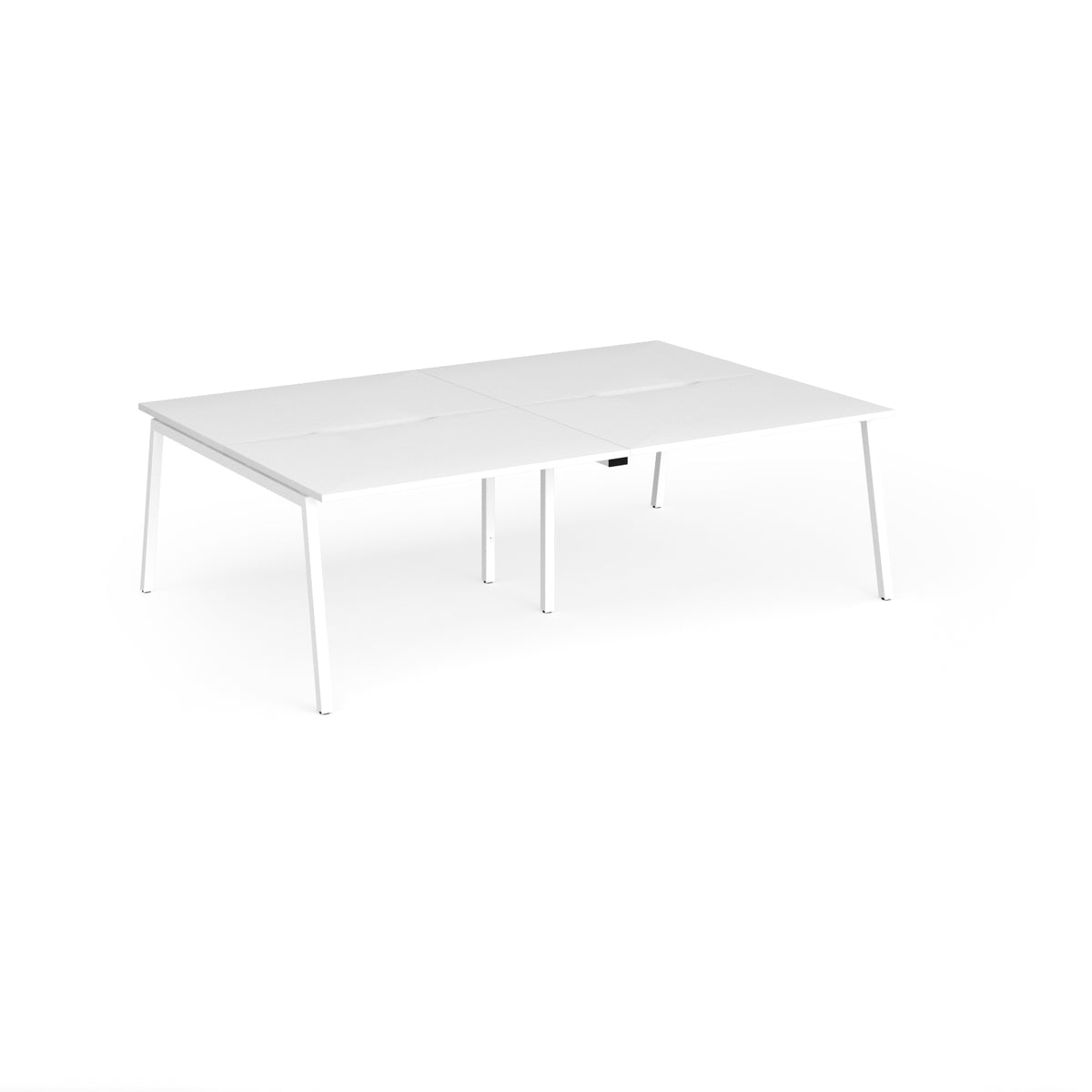 Connex Angled 2400 x 1600 x 725mm Back to Back Desk ( 4 x 1200mm ) - White Frame / White Top - view 1