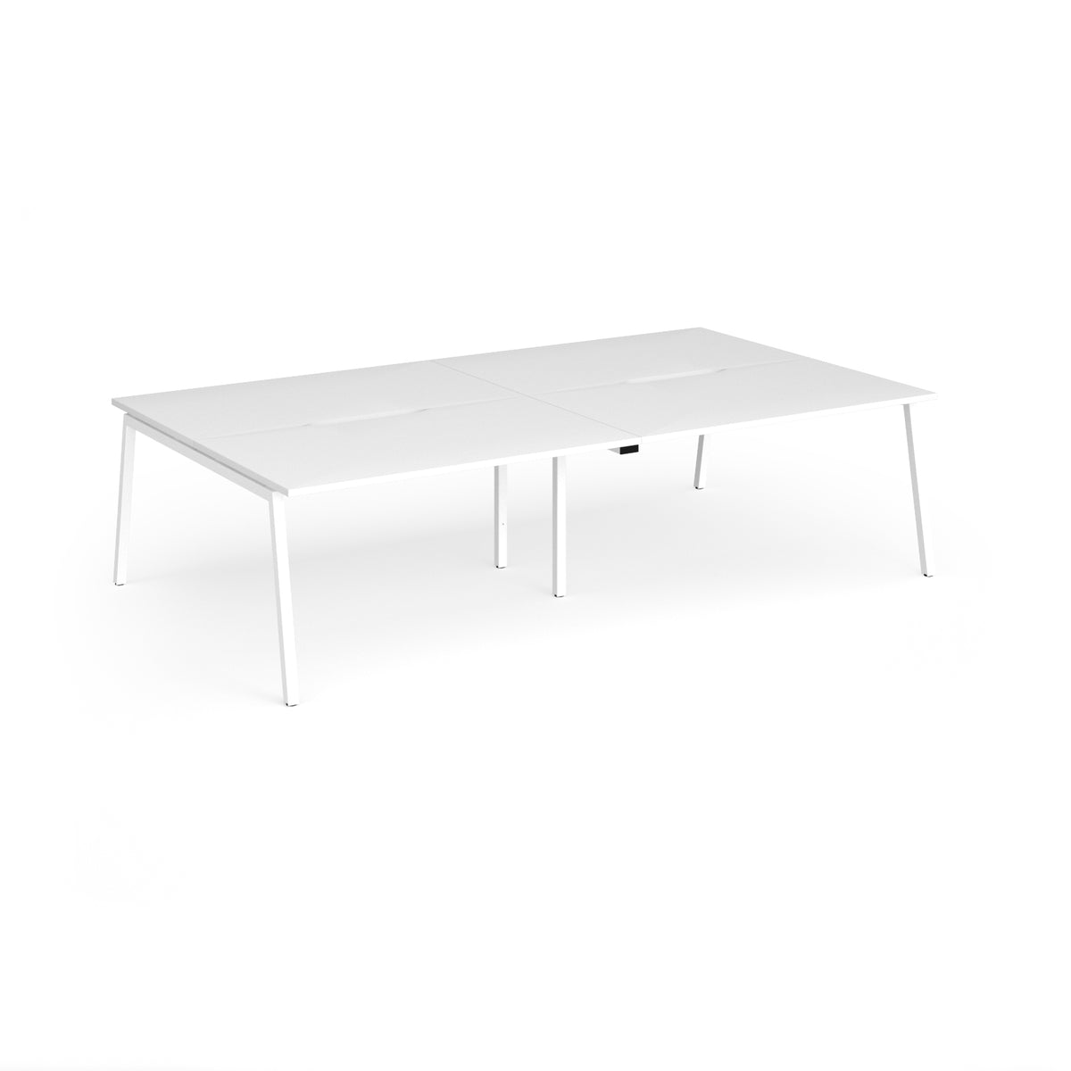 Connex Angled 2800 x 1600 x 725mm Back to Back Desk ( 4 x 1400mm ) - White Frame / White Top - view 1