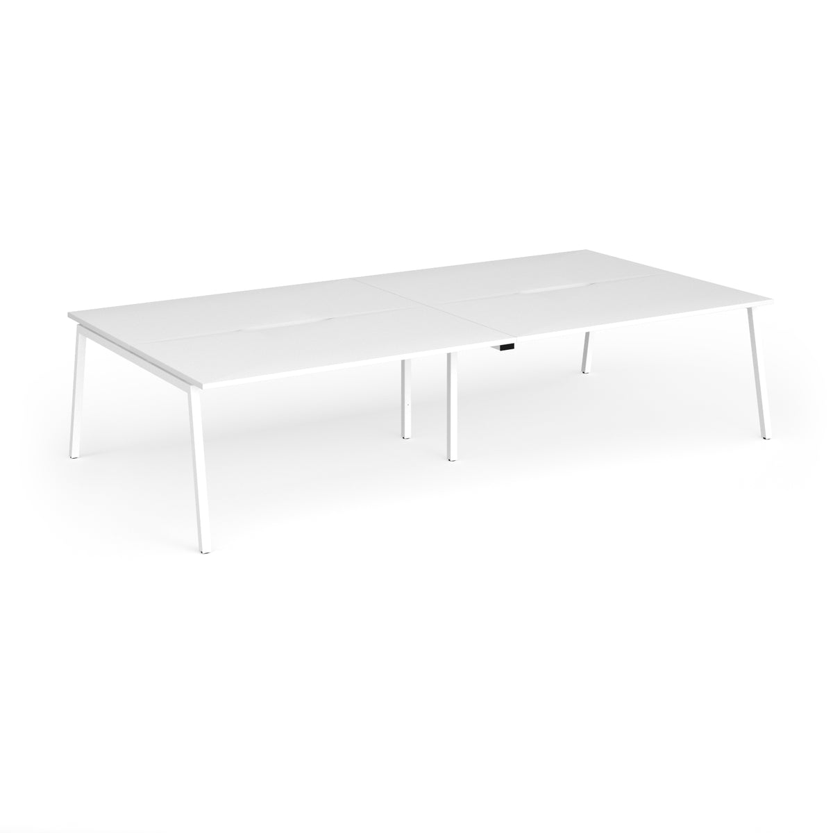 Connex Angled 3200 x 1600 x 725mm Back to Back Desk ( 4 x 1600mm ) - White Frame / White Top - view 1