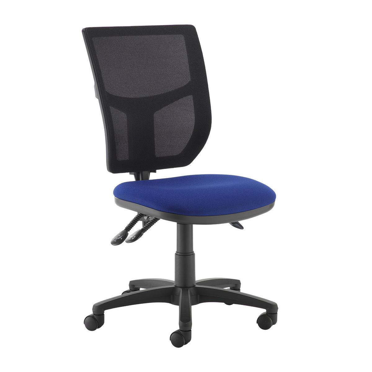 Altino mesh back asynchro operator chair with seat depth adjustment and no arms - blue - view 1