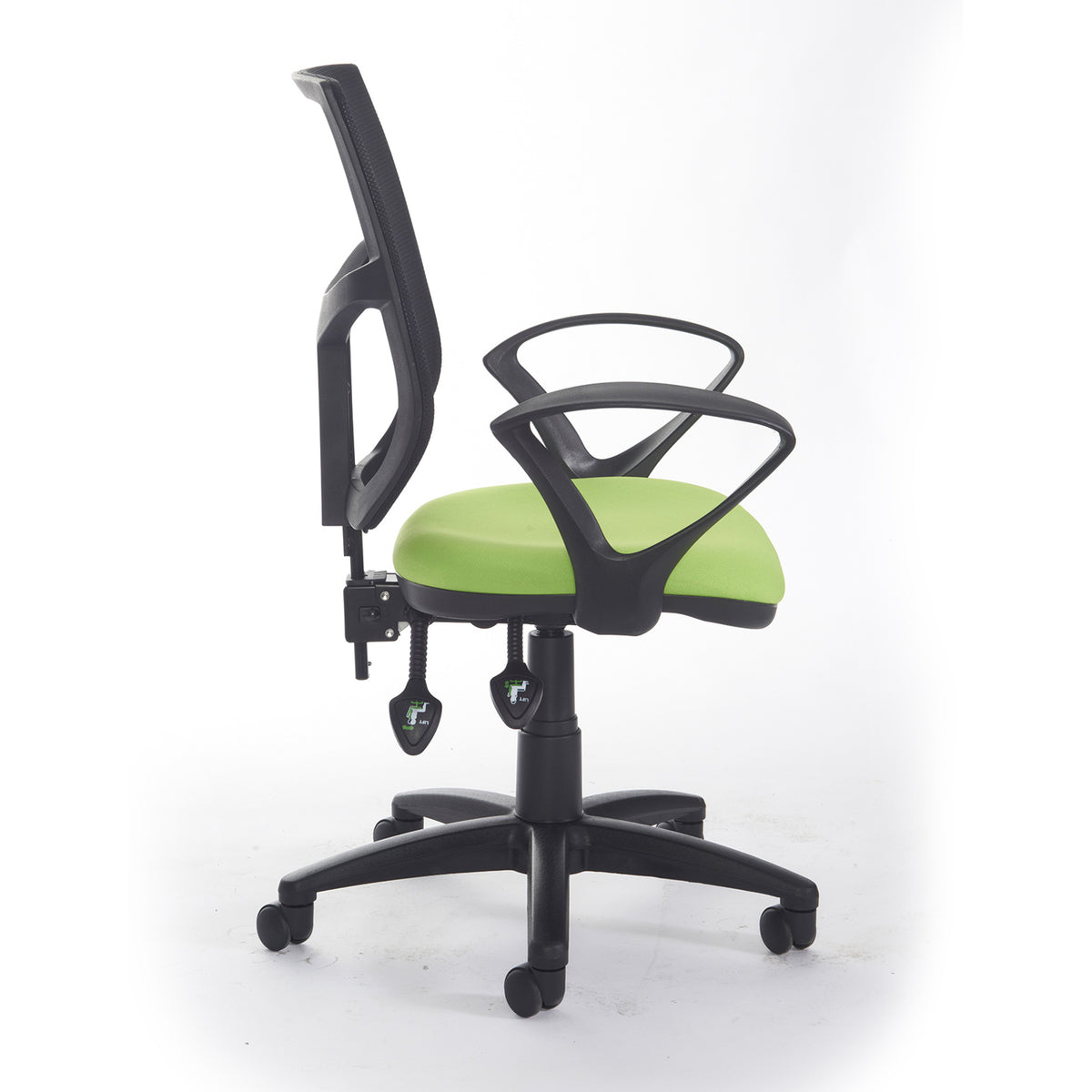 Altino mesh back asynchro operator chair with seat depth adjustment and fixed arms - black - view 2