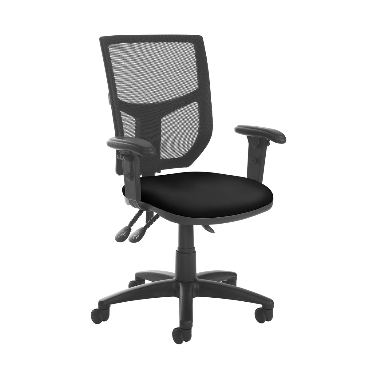 Altino mesh back asynchro operator chair with seat depth adjustment and adjustable arms - black - view 1