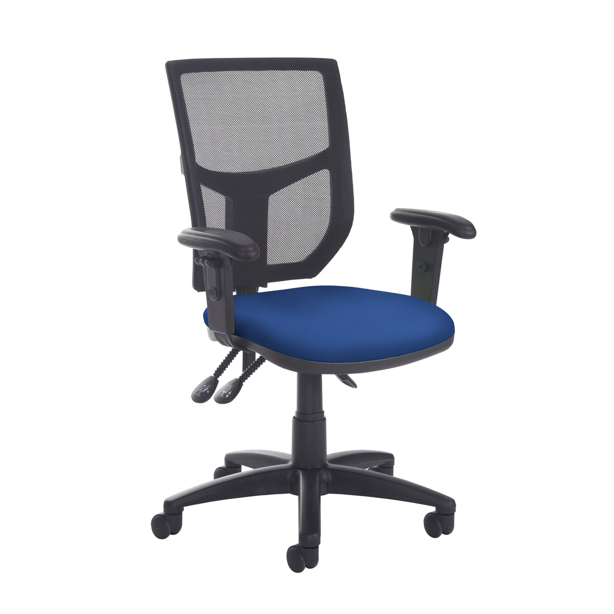 Altino mesh back asynchro operator chair with seat depth adjustment and adjustable arms - blue - view 1