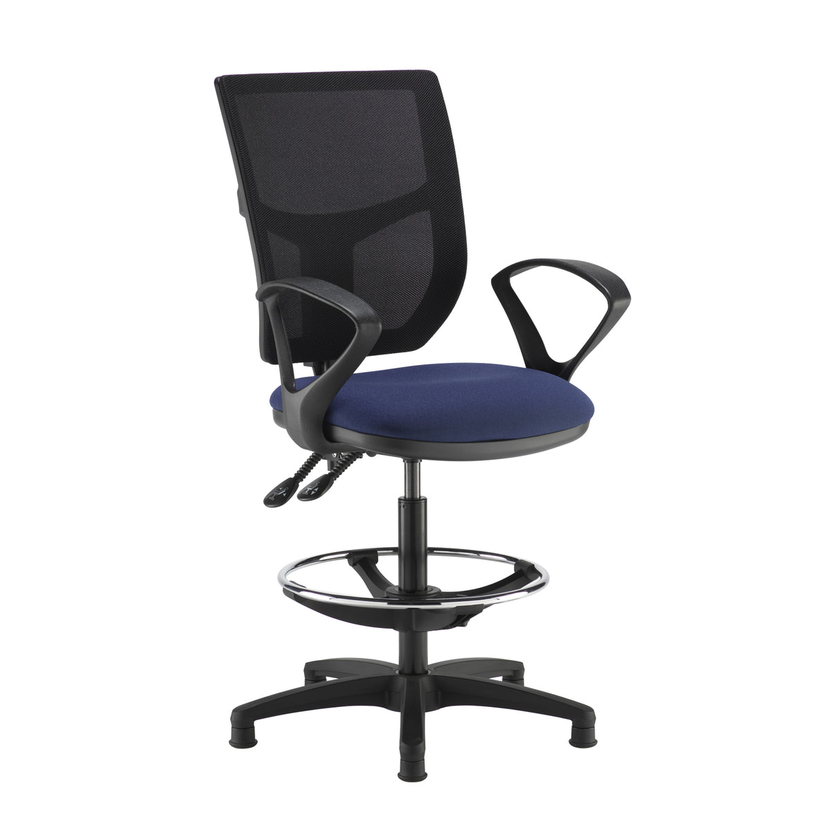 Altino mesh back draughtsman's chair with fixed arms - made to order - view 1