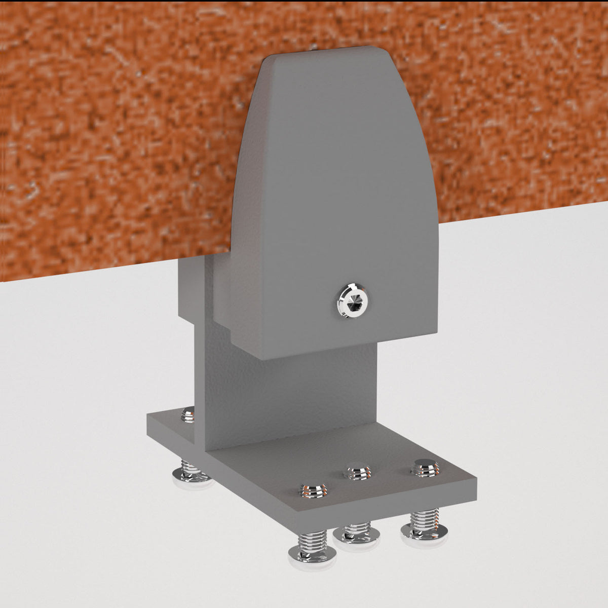 PET Double desk screen clamp bracket - Silver - view 1