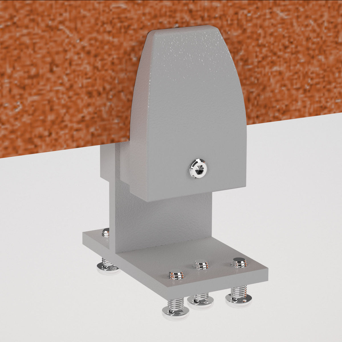 PET Double desk screen clamp bracket - White - view 1