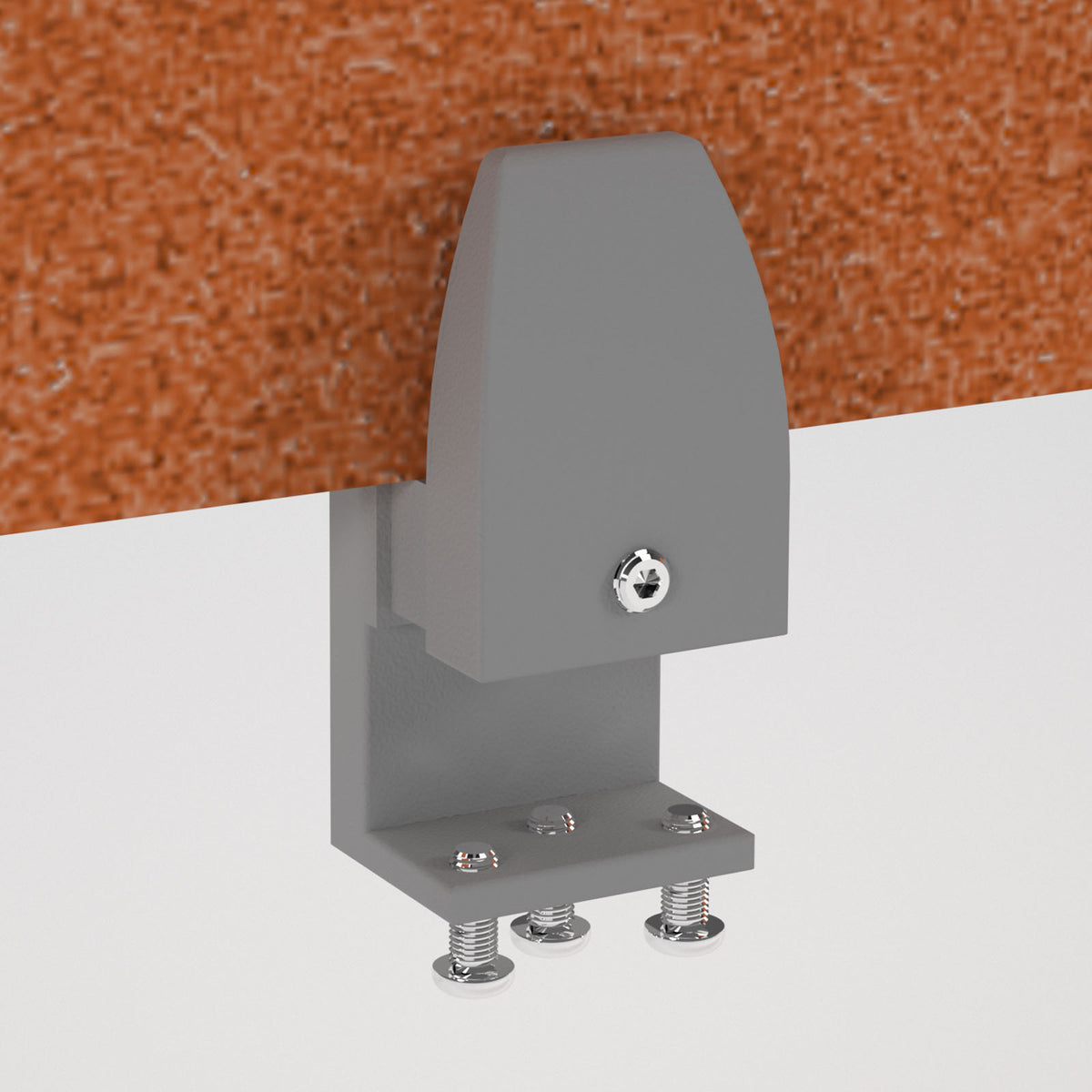 PET Single desk screen clamp bracket - Silver - view 1