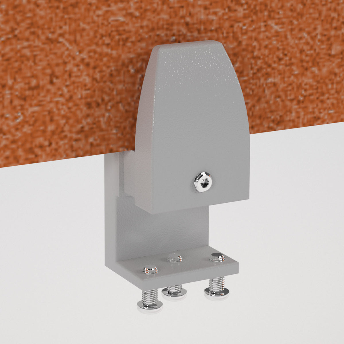 PET Single desk screen clamp bracket - White - view 1