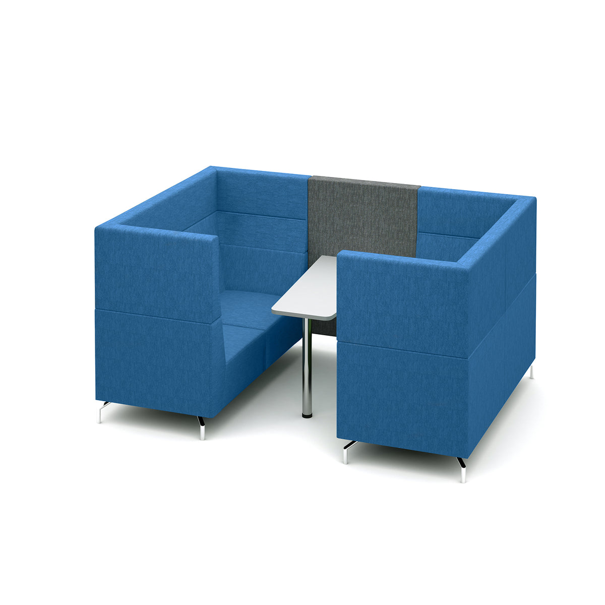 Alban Pod 4 person meeting booth with table - made to order - view 1