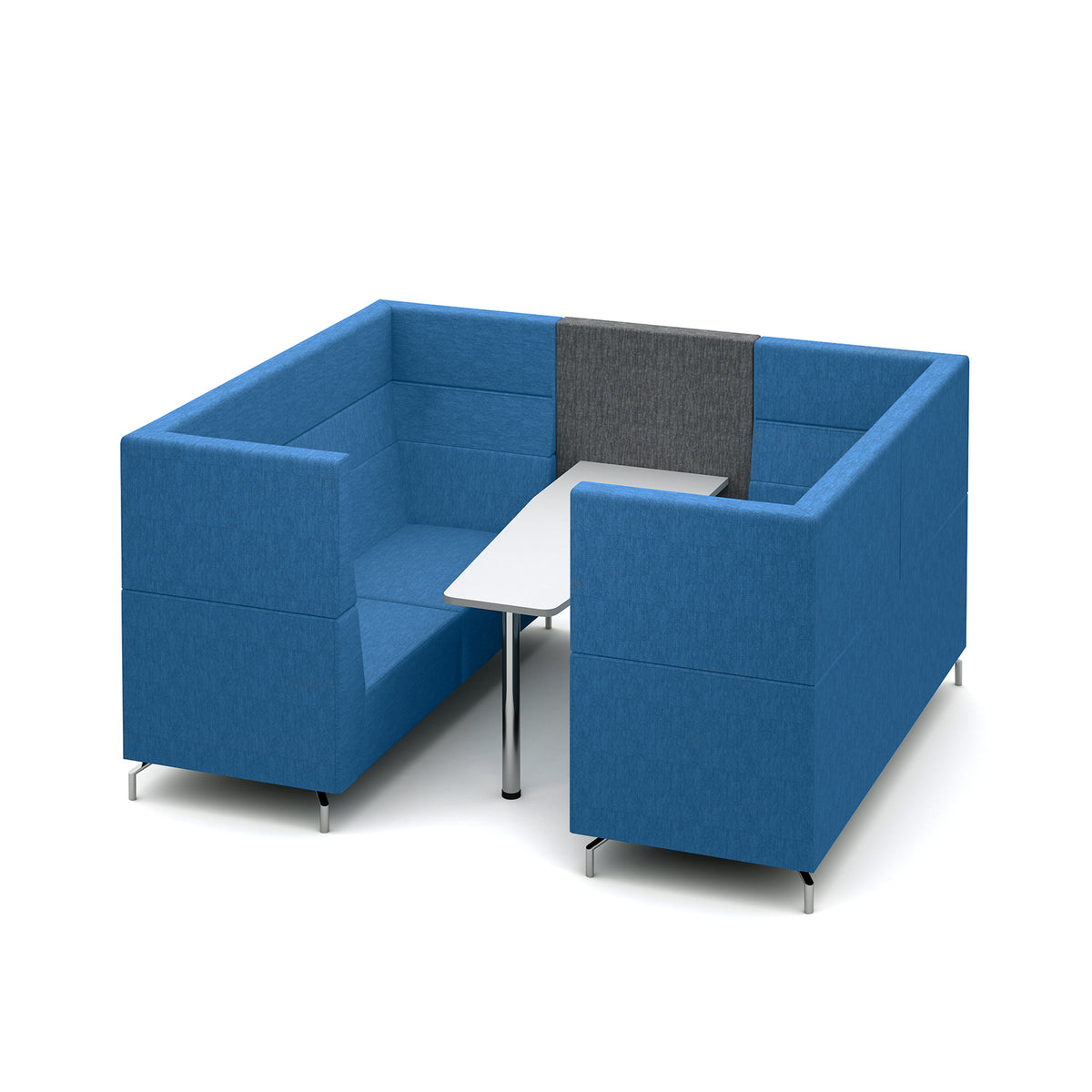 Alban Pod 6 person meeting booth with table - made to order - view 1