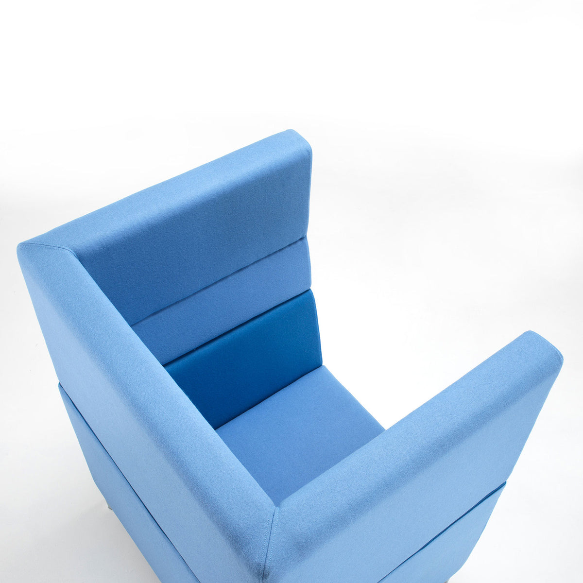 Alban high back single seater sofa with chrome legs - view 4