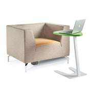 Buddy laptop table with black frame and shield top - Kendal oak - view 2