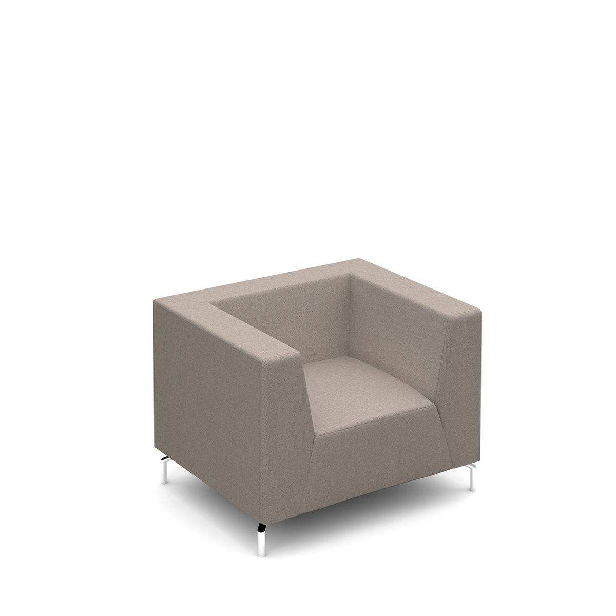 Alban low back single seater sofa with chrome legs - view 1