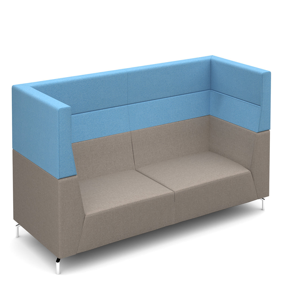 Alban high back three seater sofa with chrome legs - view 1