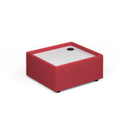 Alto modular reception seating wooden table with Ion power module - White Top with made to order fabric base - view 1