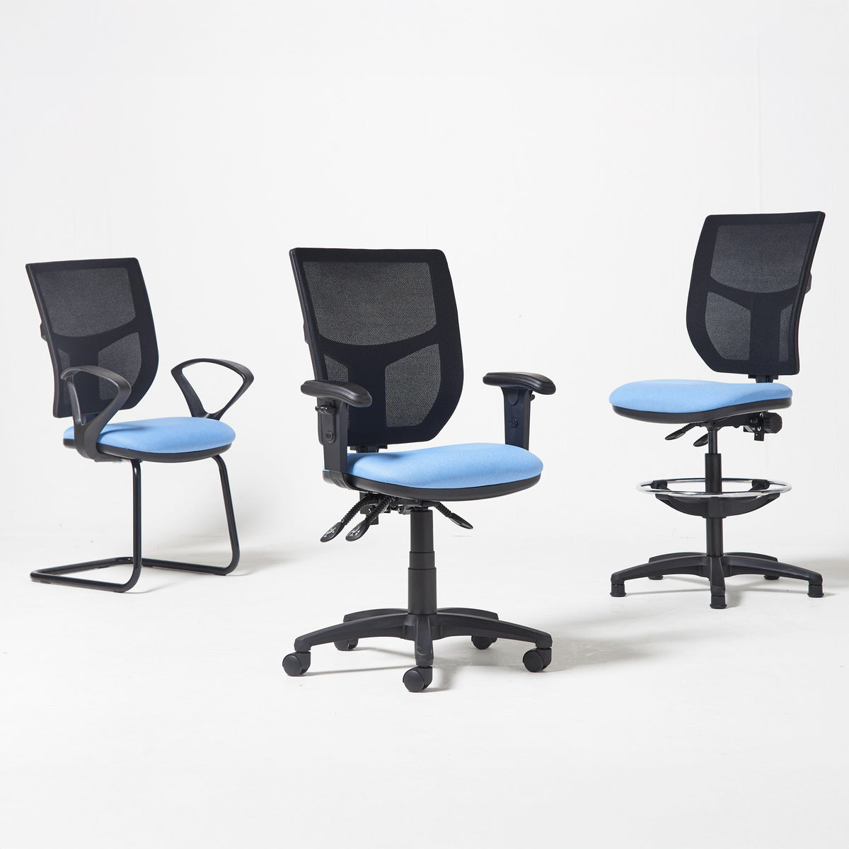 Altino mesh back asynchro operator chair with no arms - black - view 5