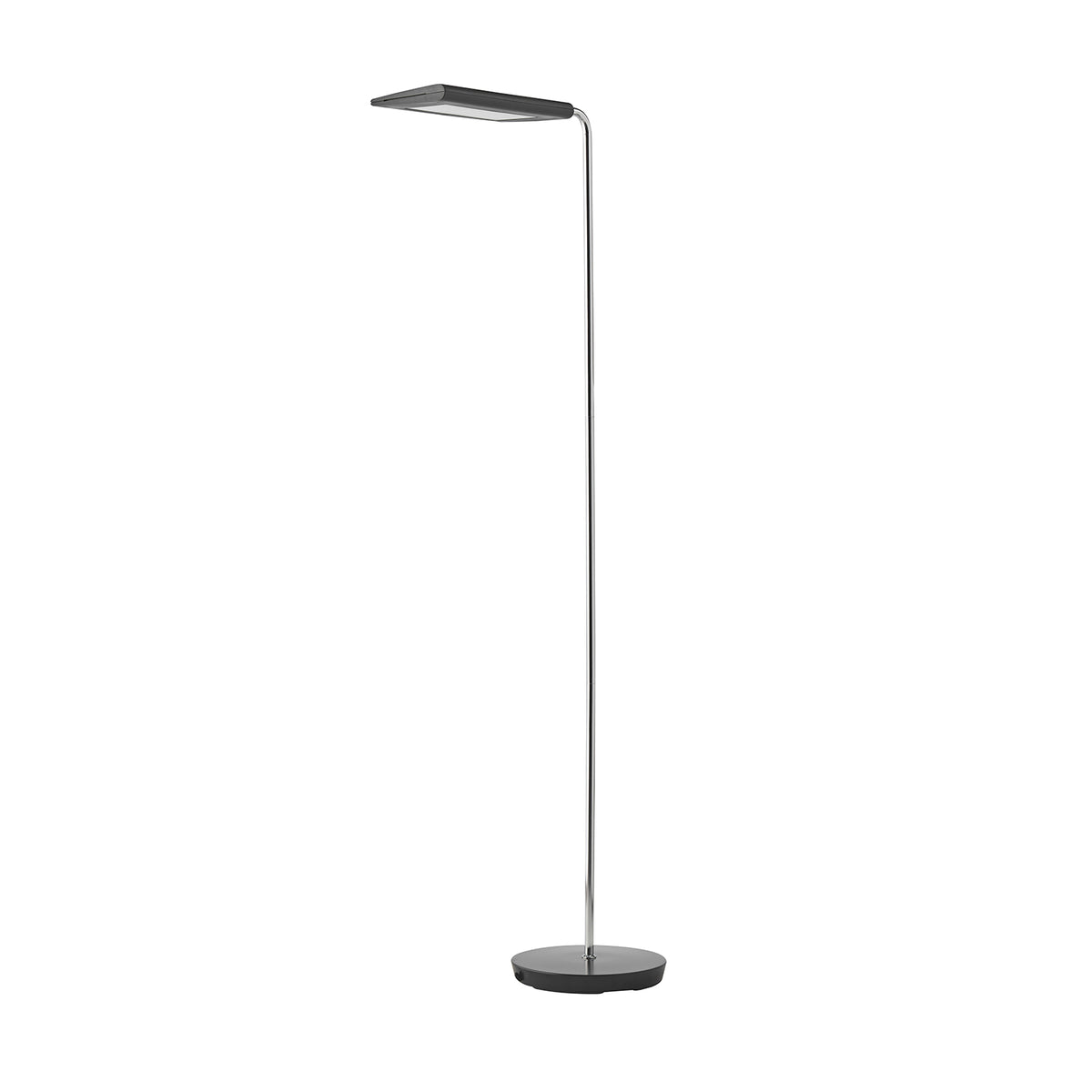 Anders LED floor lamp with swiveling head - Chrome & Black - view 1