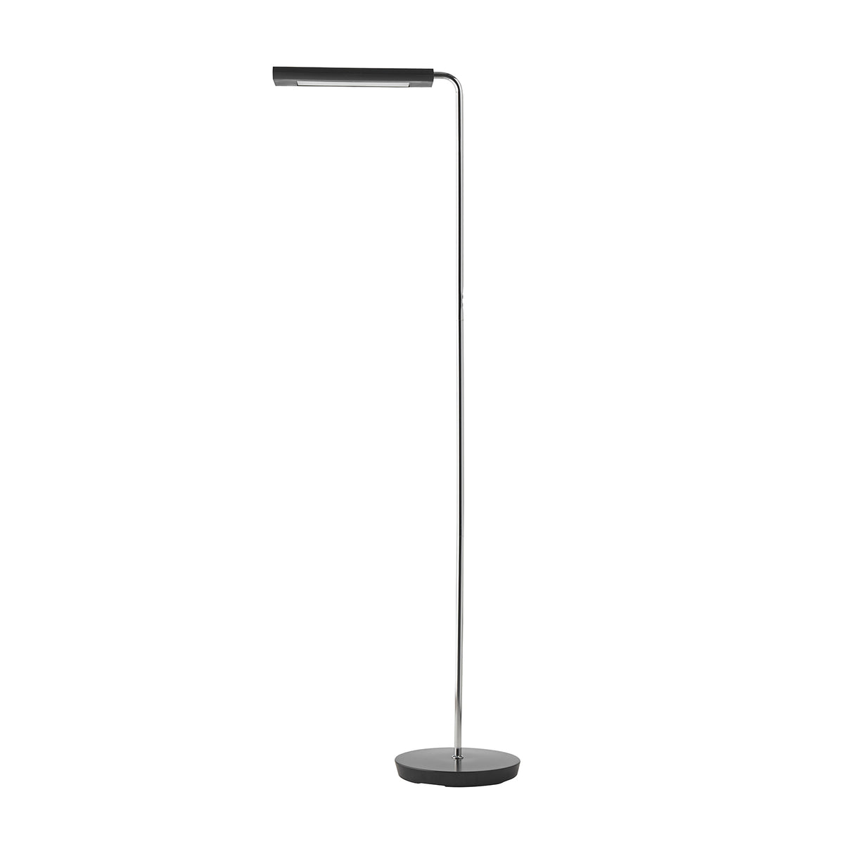 Anders LED floor lamp with swiveling head - Chrome & Black - view 2