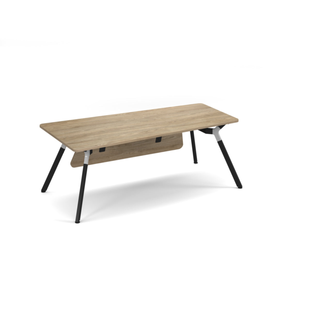 Anson executive desk with A-frame legs 2000mm x 1000mm with modesty panel - Barcelona Walnut - view 1