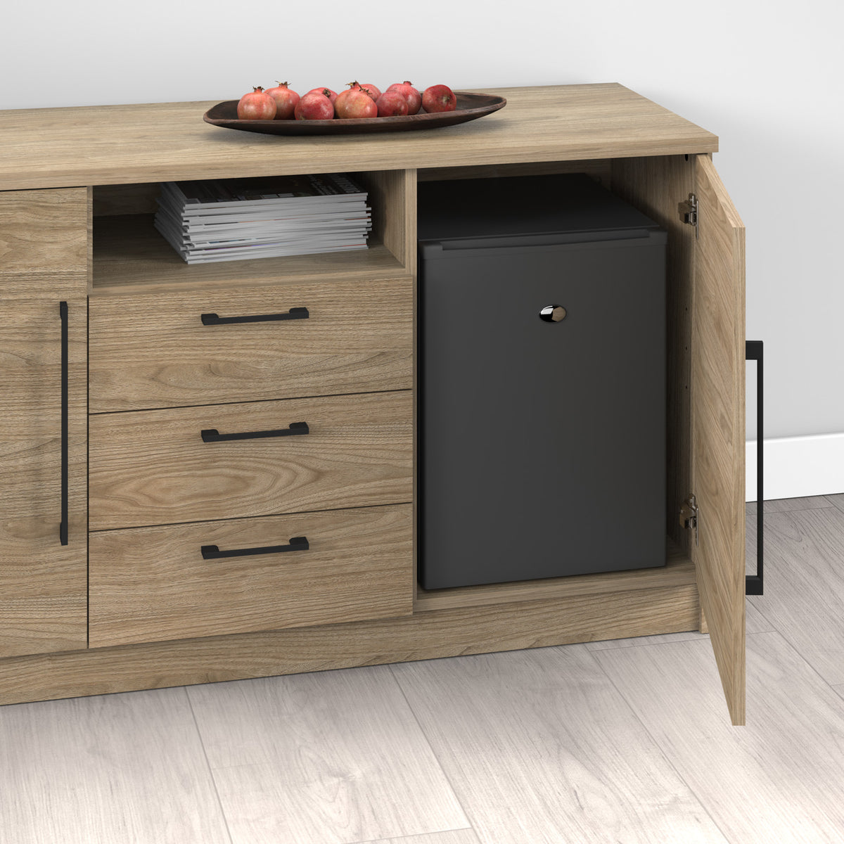 Anson executive credenza unit - Barcelona Walnut - view 4