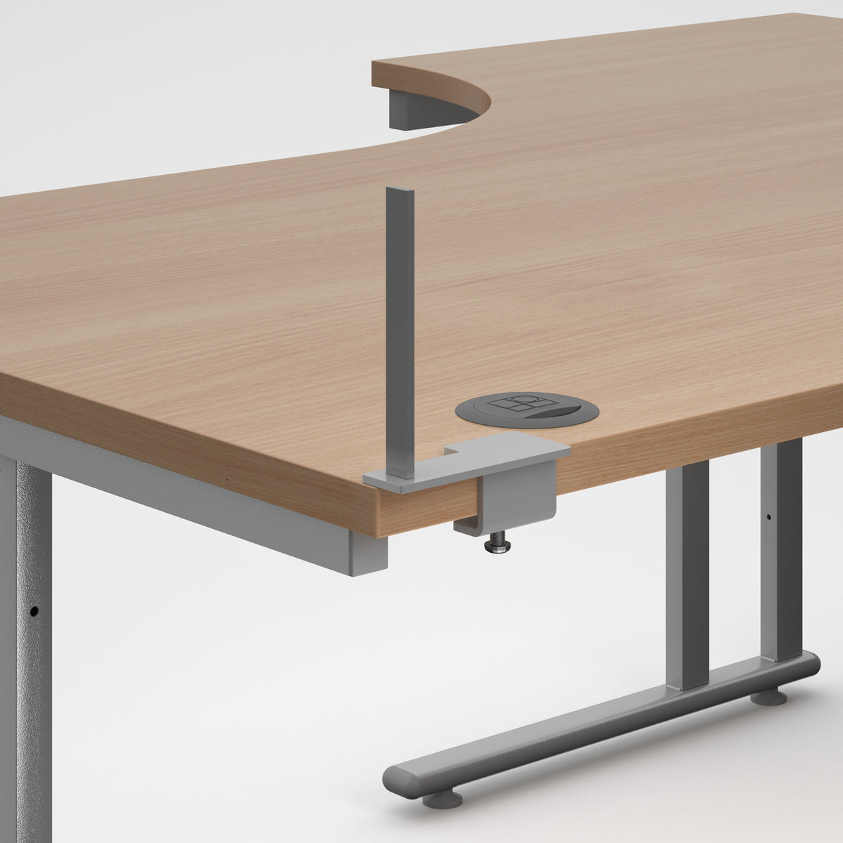 Aluminium framed screen brackets (pair) to fit on back of desk - black - view 2