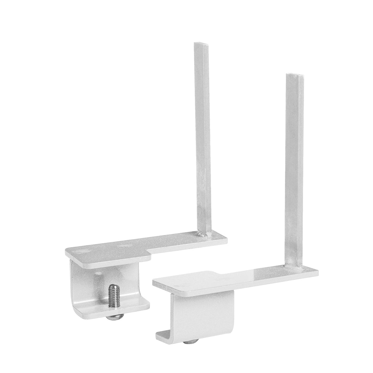 Aluminium framed screen brackets (pair) to fit on back of desk - white - view 1