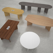 Adapt boardroom table add on unit 1200mm x 1200mm - black frame, black top - view 4