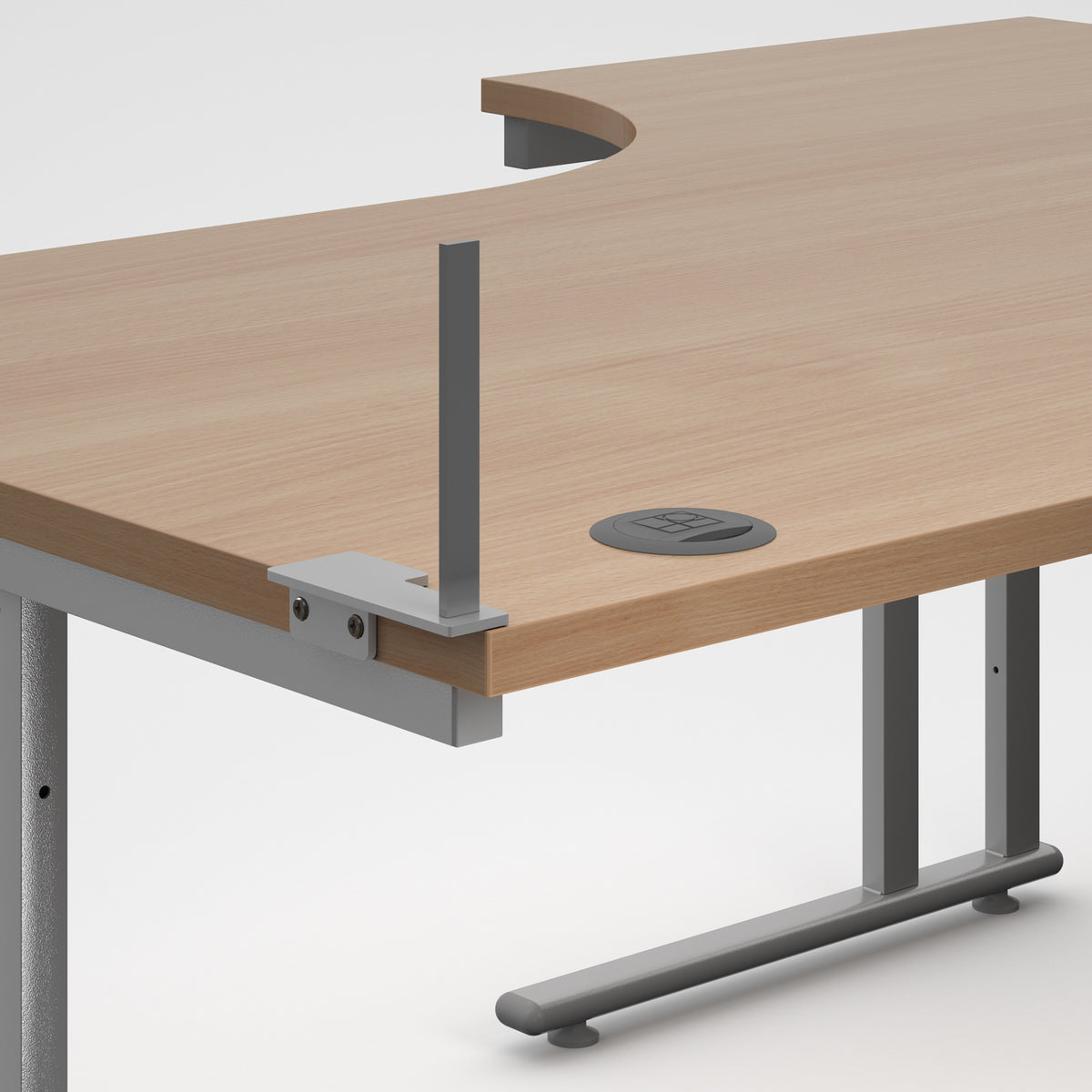 Aluminium framed screen brackets (pair) to fit on desk return - black - view 2