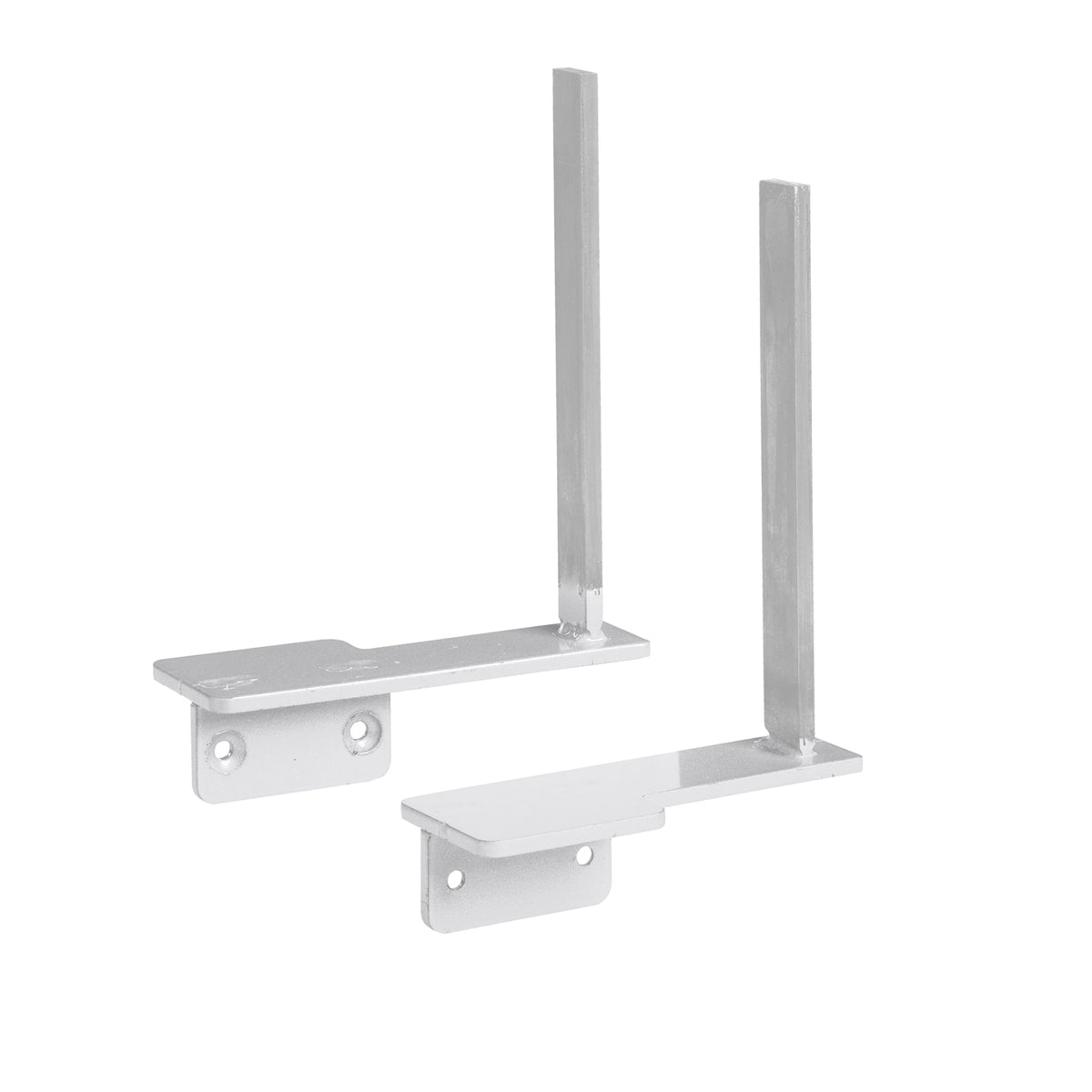 Aluminium framed screen brackets (pair) to fit on desk return - white - view 1