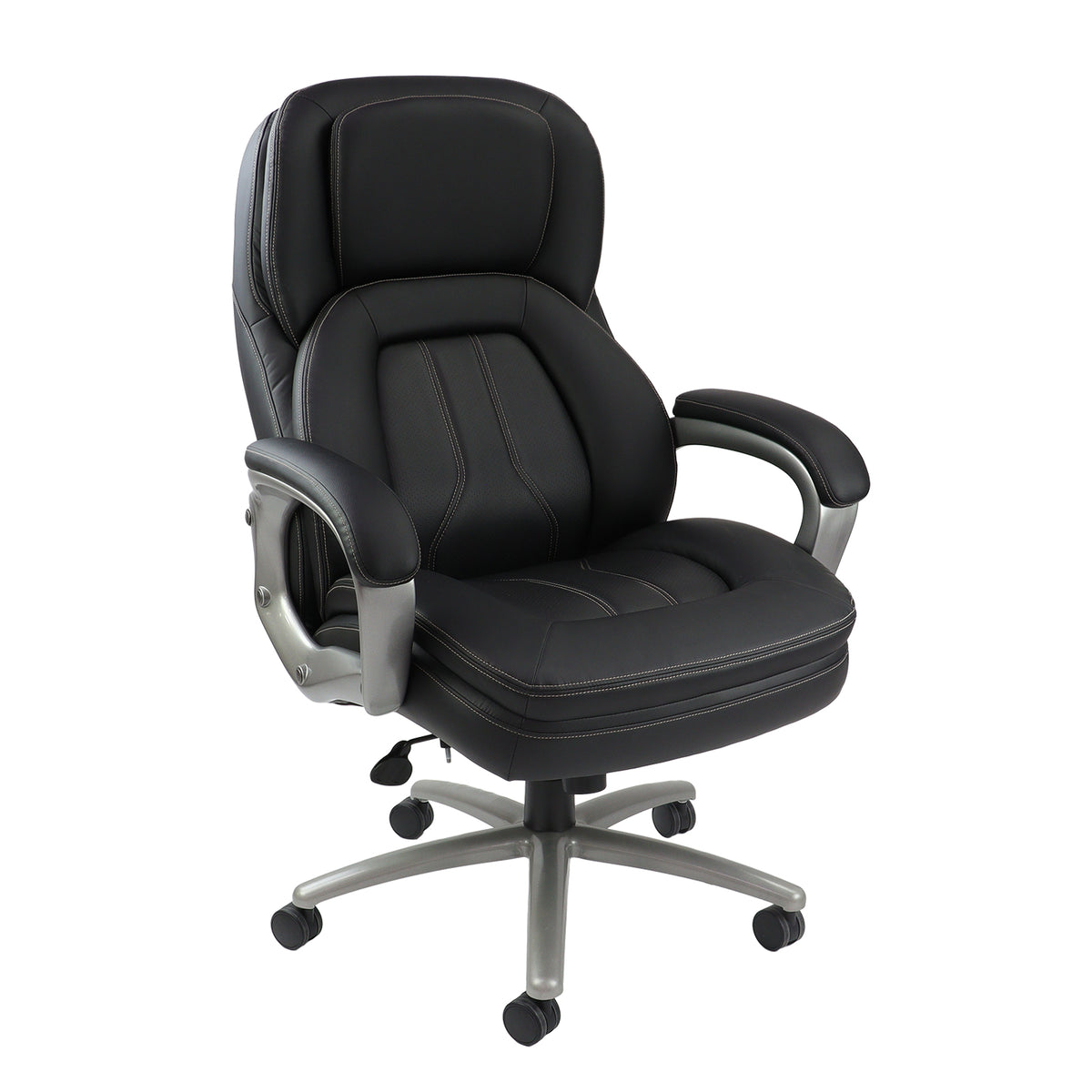 Atlas bariatric executive chair - black faux leather faced - view 1