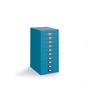 Bisley multi drawers with 10 drawers - blue - view 1