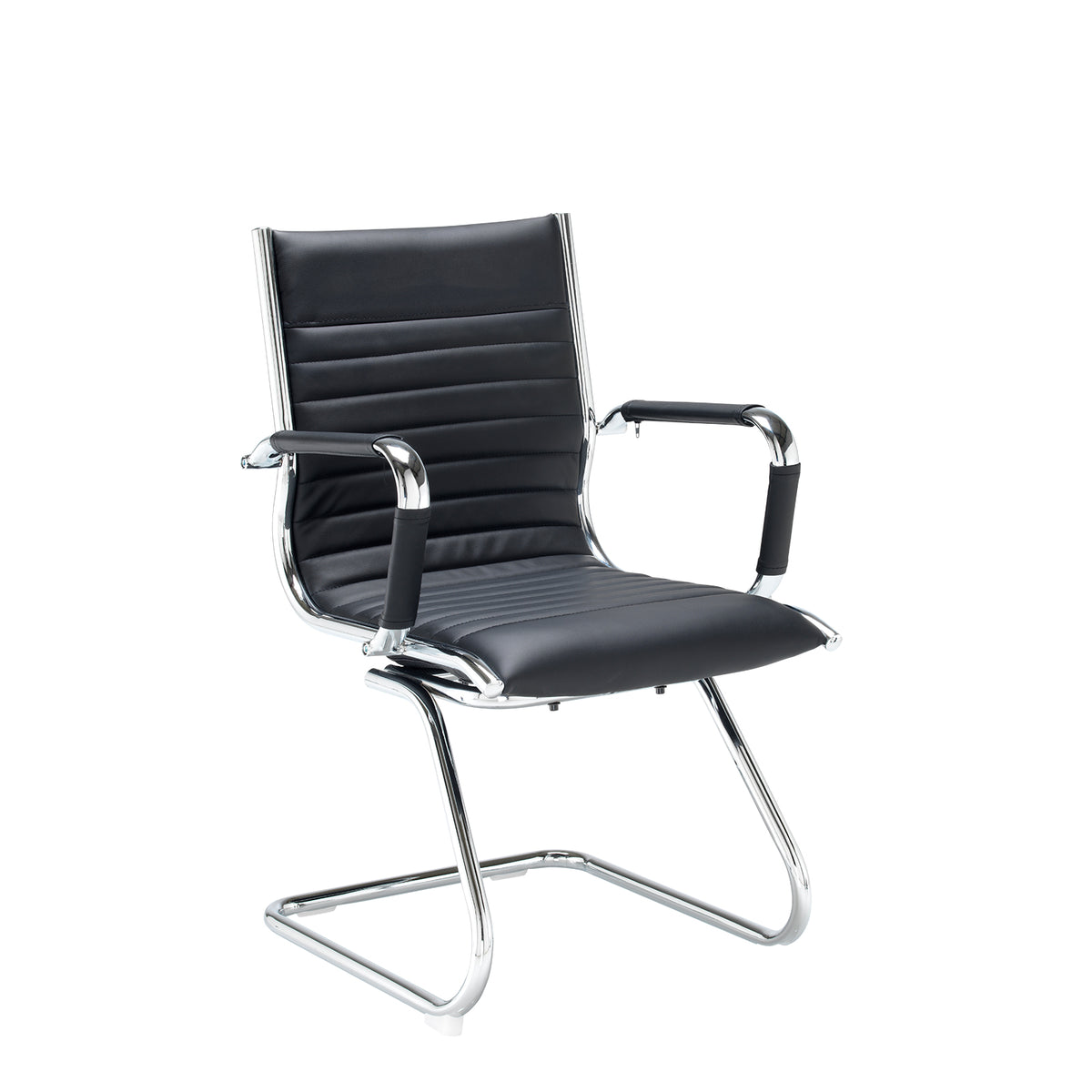 Bari executive visitors chair - black faux leather - view 1