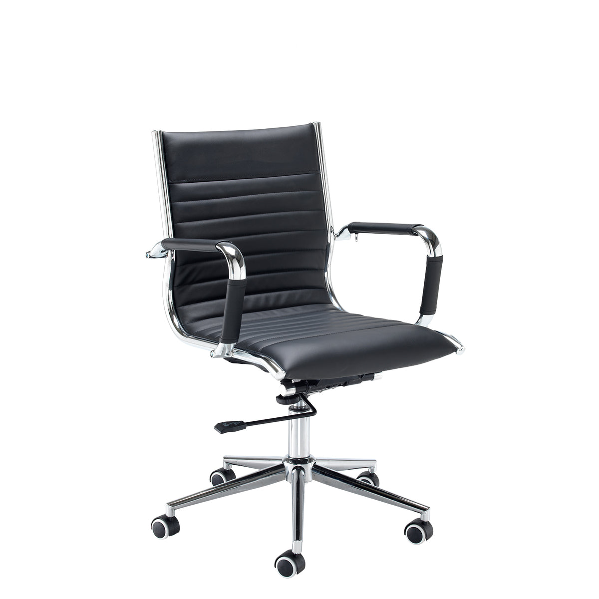 Bari medium back executive chair - black faux leather - view 1